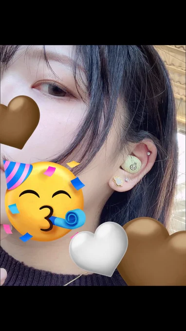 まじでピアス可愛い。開けてよかった自撮り注意 