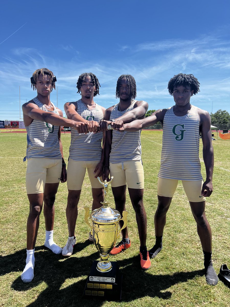 Polk County Championship meet Defended a title held since 2016✅ Best 4x4 in the County✅ 4x4 relay win ✅ Districts up next! @GJHSTrackNation @GJHS_Football @free48babee @CoachPFree