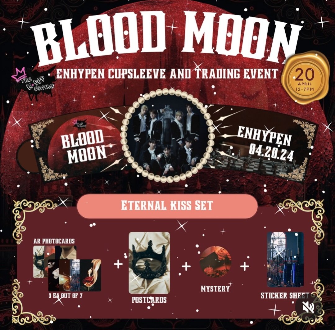 thekpopempire's tweet photo. Come join us for Enhypen cupsleeve and trading event!!🧛🏻
On April 20!! 12 to 7PM!! :)
#ENHYPEN #bloodmoon #kpop #thekpopempire #ENGENE #seattleengene #tradingpc #cupsleeve #event https://t.co/3Xj9gRsBUu