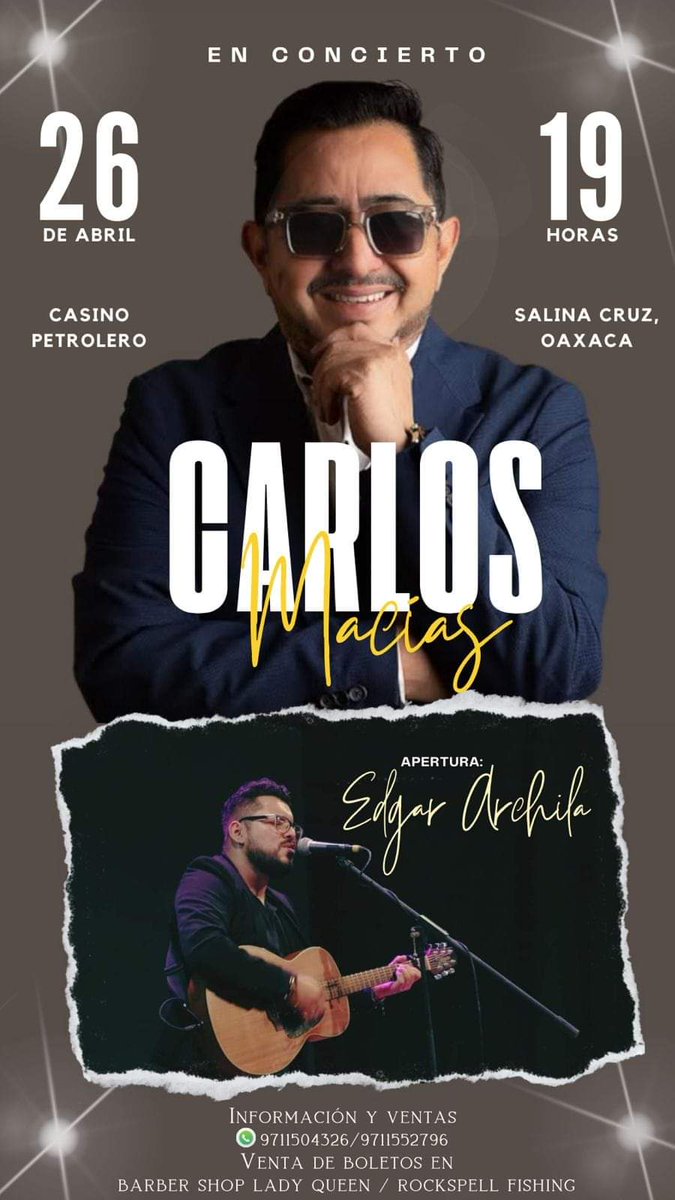 CMFansDivinaTu's tweet photo. Carlos Macías @carlosmaciasmex  #LaRutaDelCartero en #SalinaCruz #Oaxaca #FansDivinaTú ❤️🎶❤️🎶 https://t.co/jYD5vtyQws