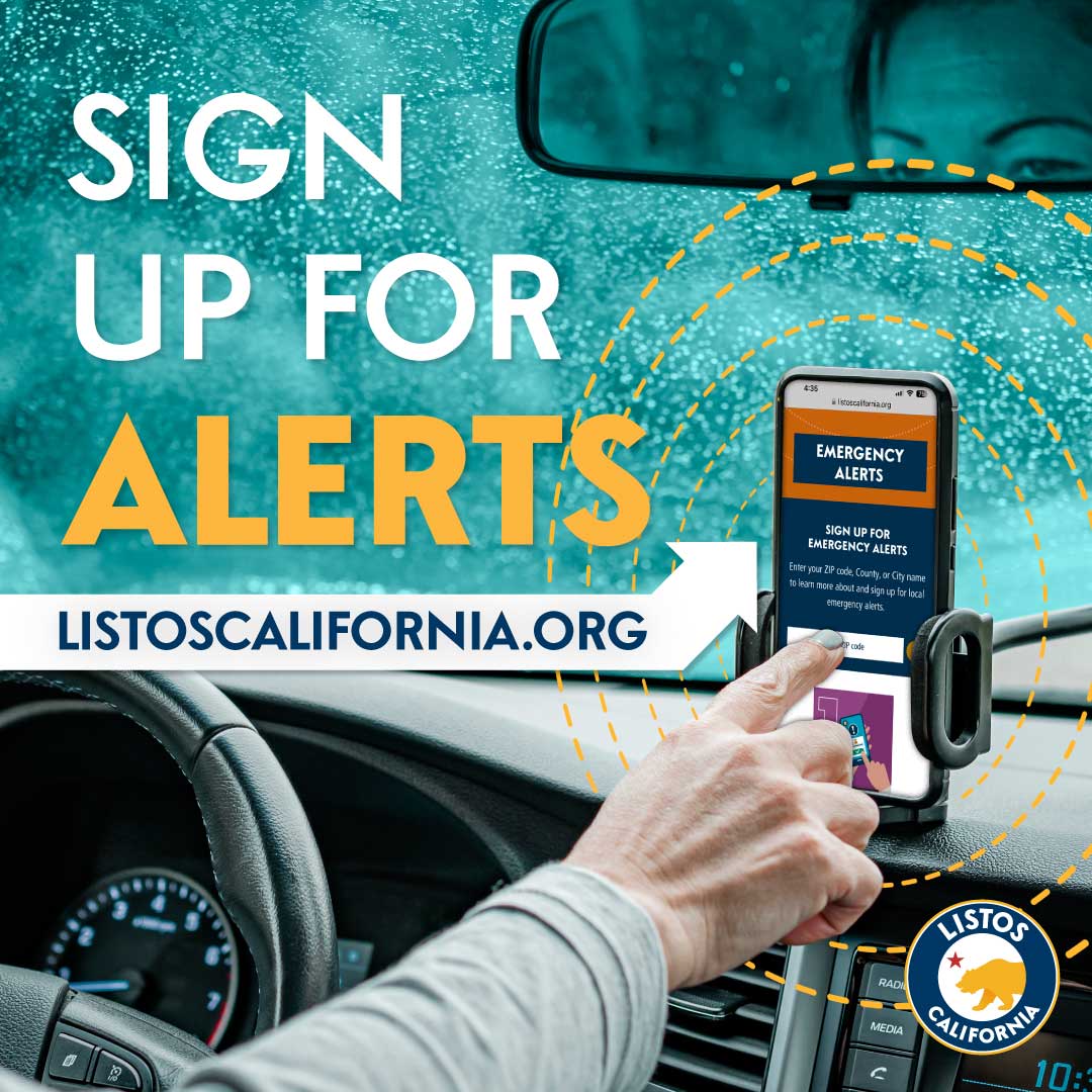 Whether we’re facing flooding, high winds or atmospheric rivers - it’s important to stay informed! Pay attention to authorities and local news. Get local emergency alerts sent to your phone. Sign up for alerts at ListosCalifornia.org/Alerts. #ListosCalifornia