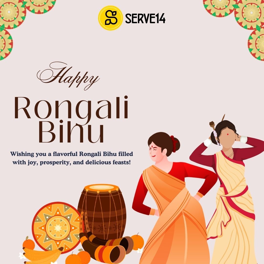 theserve14's tweet photo. May the festivities of Rongali Bihu bring warmth to your homes and happiness to your hearts. Celebrate with mouthwatering meals delivered straight to your doorstep. 
Happy Rongali Bihu! 🎉🍲 
*
#happyrongalibihu #happybohagbihu #serve14 #serve14delivery #serve14express https://t.co/zcryZxw5bM
