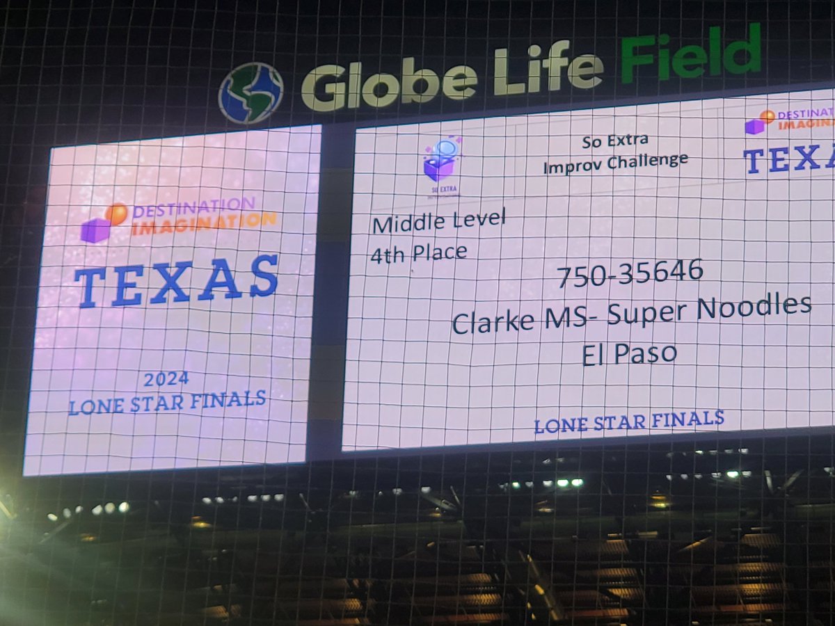 Woo hoo! #TeamSISD is going to #GlobalFinals Way to go - 4th place Improv. @CCrosse_CI @WEClarke_MS