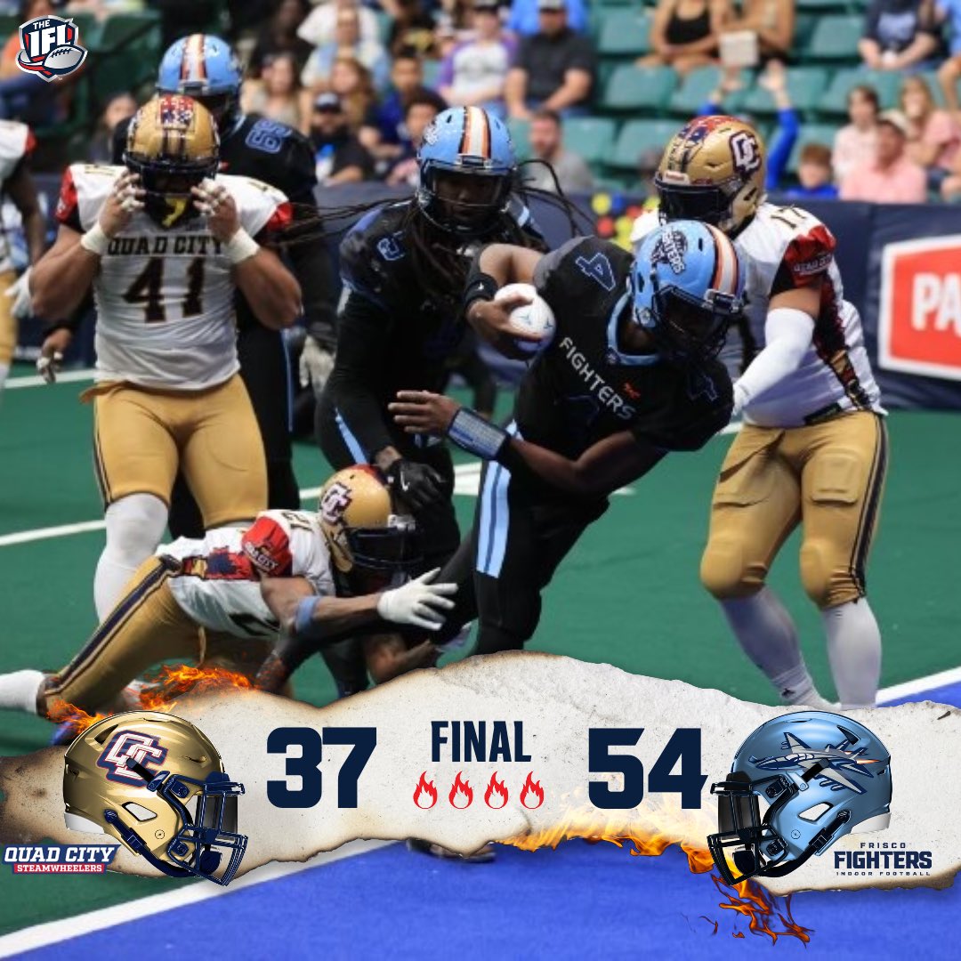 The Frisco Fighters defeat the Quad City Steamwheelers at home 54-37!🔥 #FiredUpIFL #TheIndoorWar