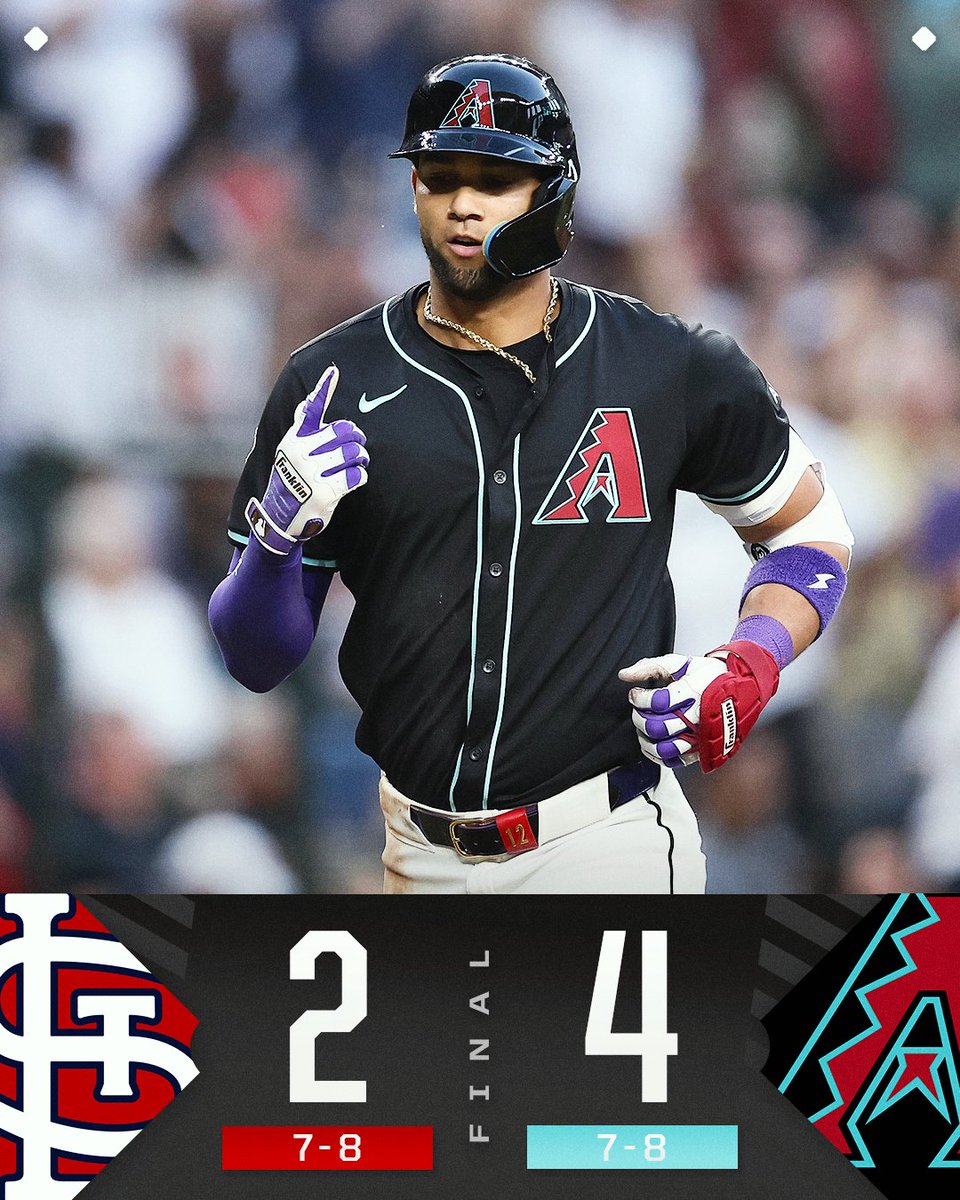 MLB's tweet photo. Lourdes Gurriel Jr.'s 3-run homer is the difference in the @Dbacks win over the Cards! https://t.co/q0J5f11NKK
