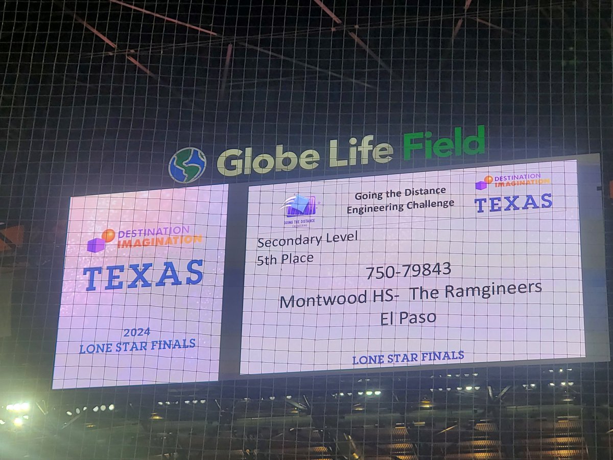 Way to go! #TeamSISD is going to #GlobalFinals woo hoo🎉 - 5th place Engineering Challenge - Montwood HS. @CCrosse_CI @MontwoodHS
