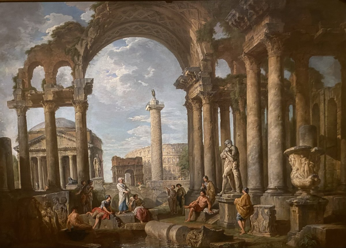 jaesasm's tweet photo. A Capriccio of Roman Ruins with the Pantheon by Giovanni Paolo Panini, 1755 https://t.co/N7GUEa1bju