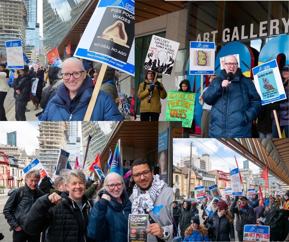 BankOnLaurie's tweet photo. No Deal, No AGO....The Labour Community showed up to shut it down today! Solidarity with Local 535 AGO - Art Gallery of Ontario workers out on strike today! One day longer, one day stronger - can't break our spirit! #AGOStrike #NoDealNoAGO https://t.co/XtTBTROvGL