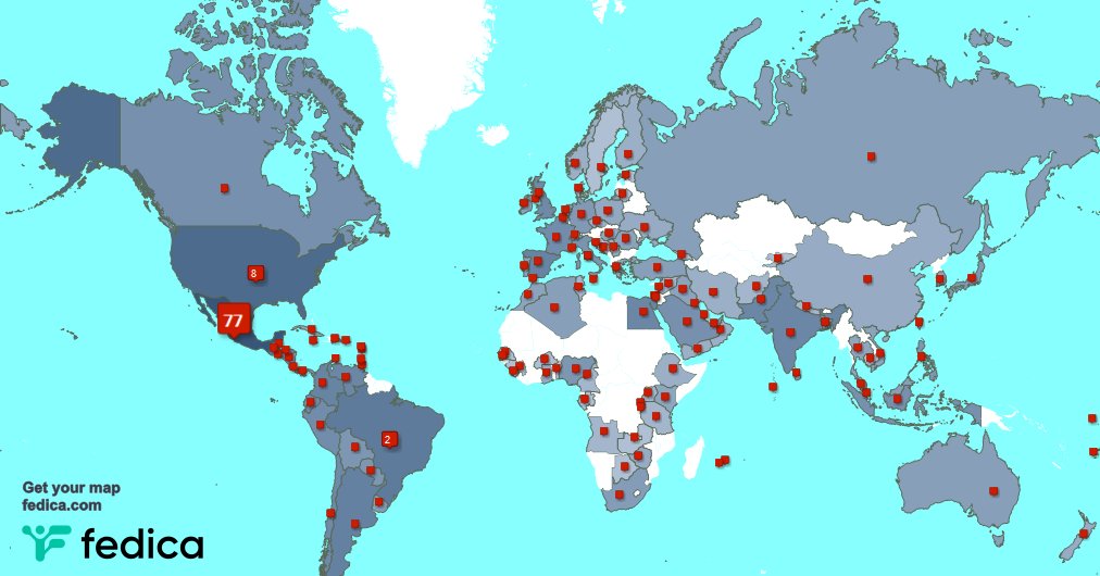 I have 85 new followers from USA, Brazil, and more last week. See fedica.com/!amerialvareztv