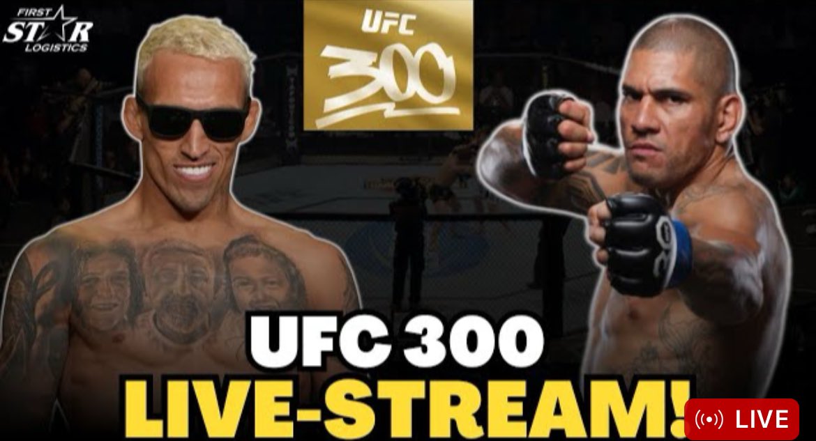 UFC 300 LIVE reaction stream now from @Wrightreportt and @AlamedaViews ‼️ Arman Tsarukyan vs Charles Oliveira up first presented by @Firststarlog Link: youtube.com/live/VNH5TYq3H…