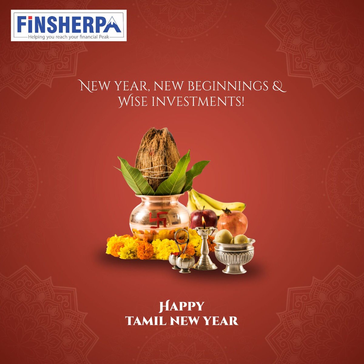 New year, new beginnings! Celebrating Tamil New Year with Finsherpa. Here's to fresh starts and smart investments!
 #TamilNewYear #FinancialWisdom #Finsherpa FinancialSuccess