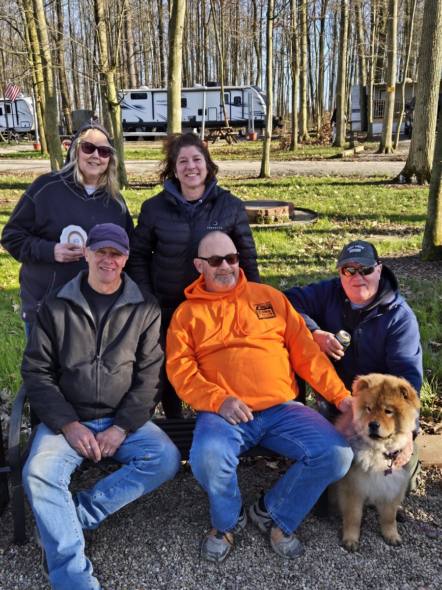 Nice group, sunny day, camping season begins....