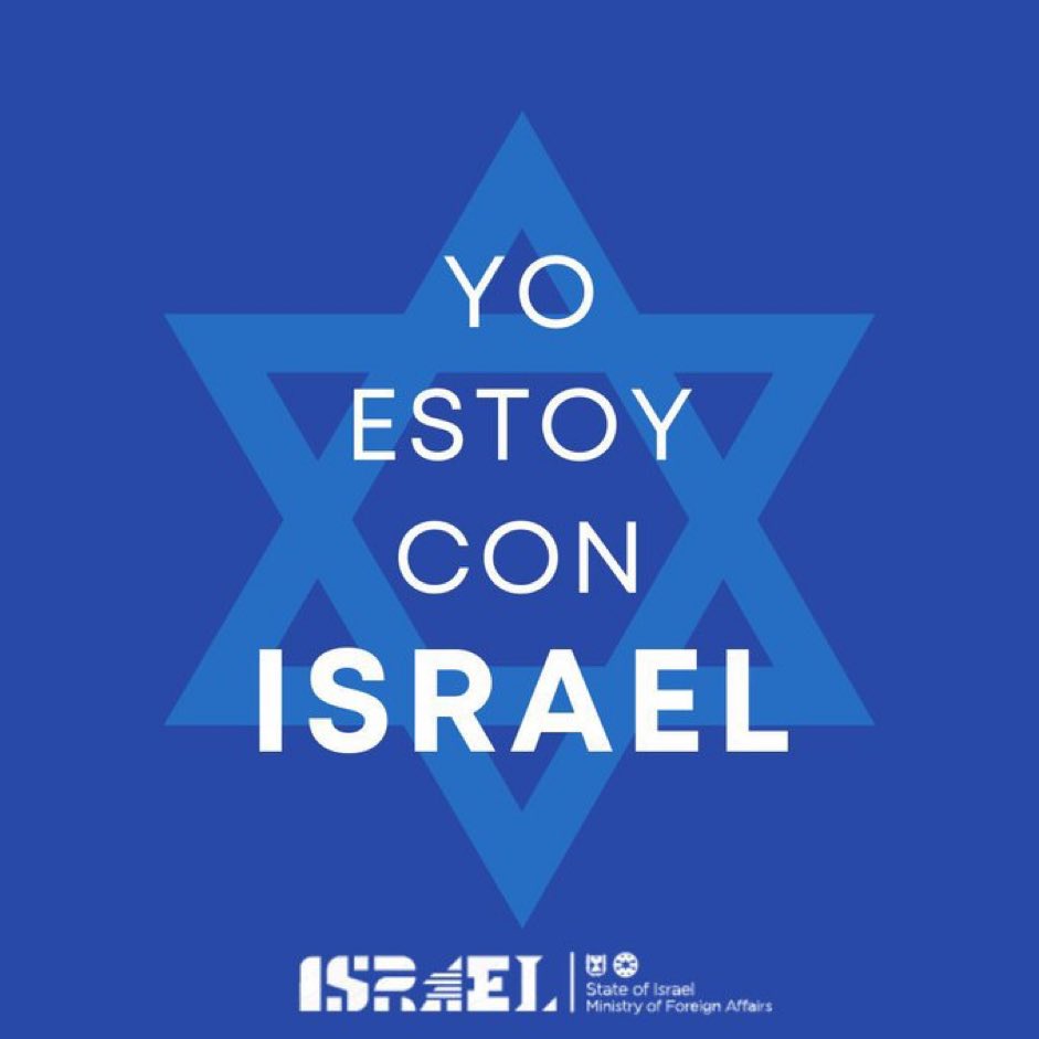 YO ESTOY CON ISRAEL 🇮🇱 Es el momento en que todos los defensores de la libertad apoyemos al pueblo israelí. Occidente está en peligro. RT si apoyas a Israel 💙