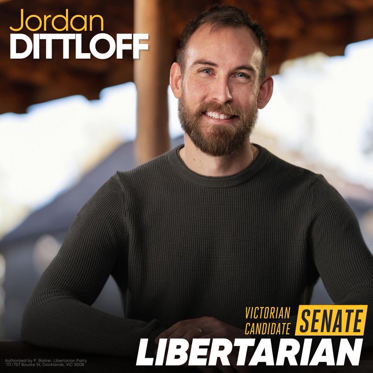 LibertariansAus's tweet photo. From our Federal President @Paul__Barker 

"It brings me great pleasure to announce our first Senate candidate for the upcoming Federal election. Jordan Dittloff will be the lead Senate candidate for Victoria."

Follow @Dittloff4Senate for more information and to stay in touch with our campaign.

#libertarian