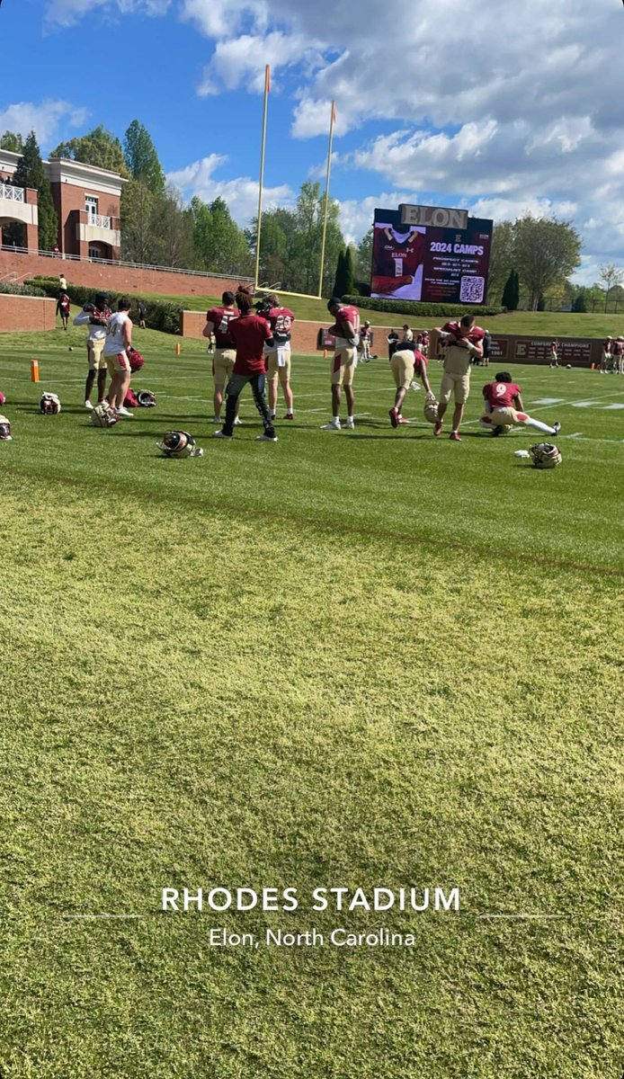 Had an amazing time watching the spring scrimmage today ⁦@ElonFootball⁩ Love the program and thanks for having me down ⁦@CVance43⁩. ⁦@CABELLFOOTBALL⁩ ⁦@coachsalmons1⁩ ⁦@CappsHal⁩ ⁦@CoachNiebsCMHS⁩