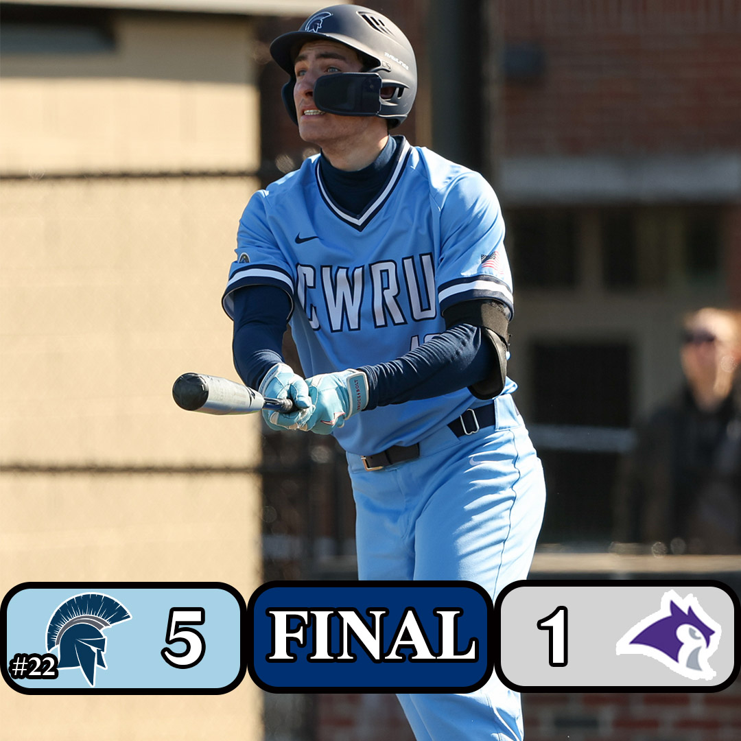 #22 CWRU Baseball (23-6) def. Kenyon (16-9), 5-1 (Game 2)

W: Saunders (4-0) - 6 IP, 2H, 0R, 4BB, 7K
S: Anderson (5)

Harms: 1-3, HR (8), 2 RBI, SB
Stillson: 3-4, 2B
Anderson: 2-4, 2R
Andreyko: 2-4

#CWRU #BlueCWRU #d3baseball