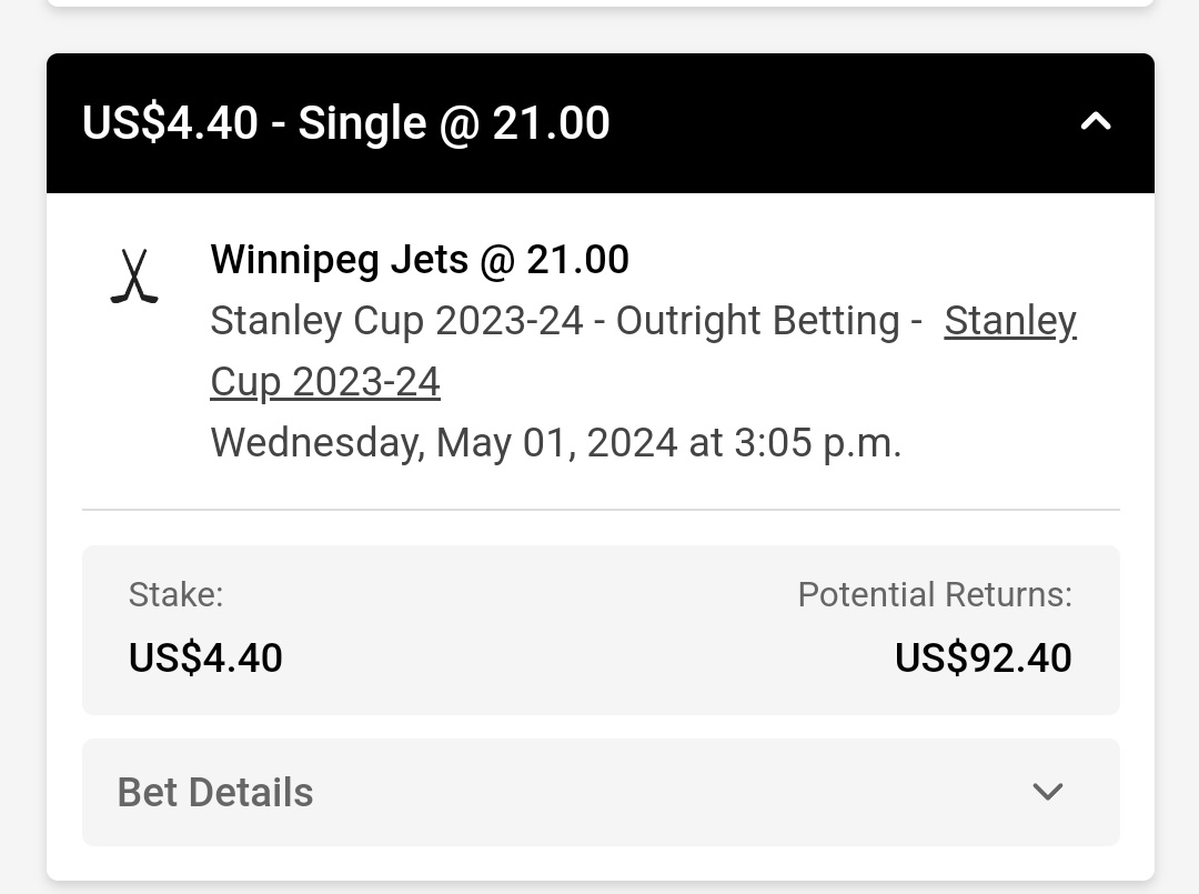 tmgbeerguy's tweet photo. @CodyPucks A little bet I placed a month or two ago https://t.co/jz8gU4tENn