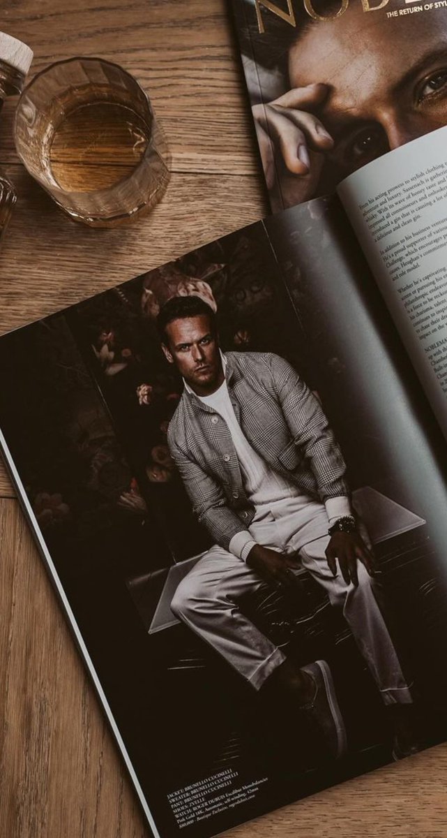 Elegant man, handsome man, charming man, stylish man, great man, it couldn't be any other way, Sam is always perfect in #Nobleman magazine. 🩵📸 #SamHeughan 📸 Instagram Nobleman
