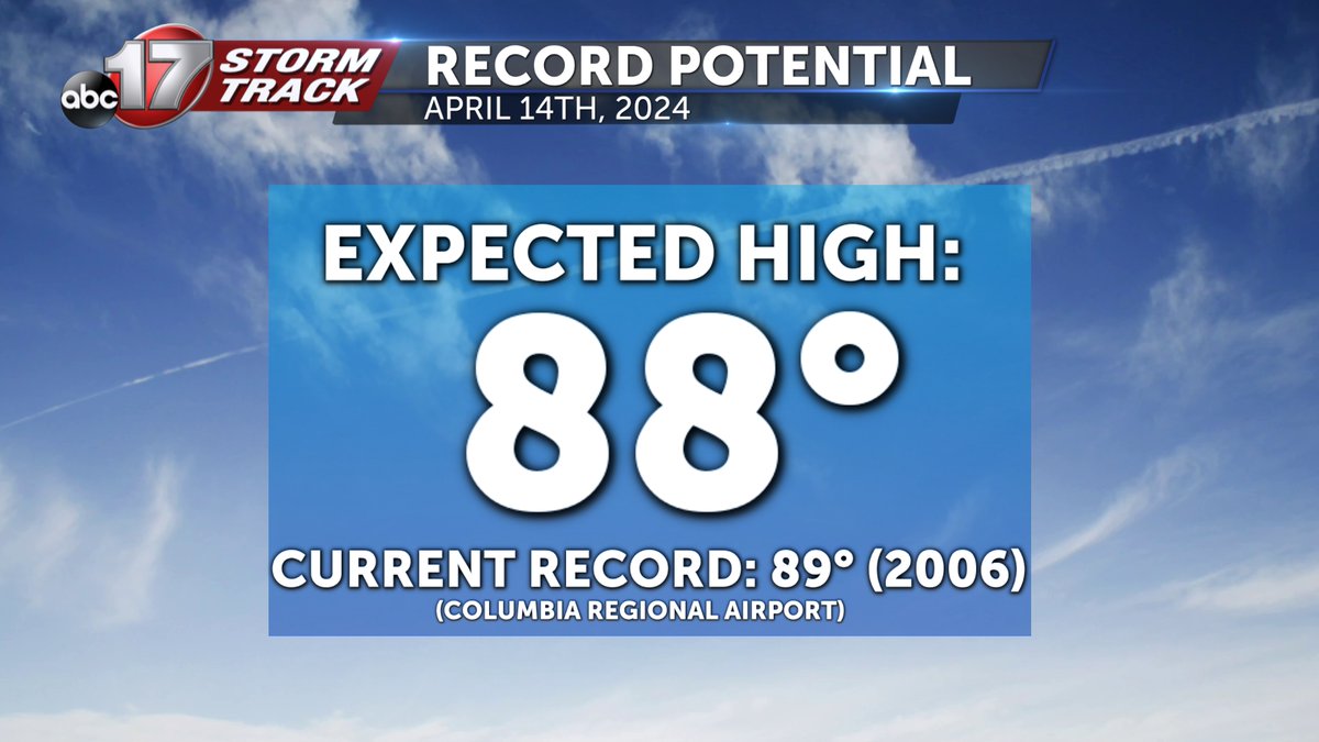 If you thought today was warm, just wait! Tomorrow we will warm into the upper 80s by the afternoon hours and threaten a record high temperature set on April 14th, 2006! This warmth sticks around until Monday night. Find out why here: abc17news.com/weather/2024/0…
#midmowx #CoMo #JCMO