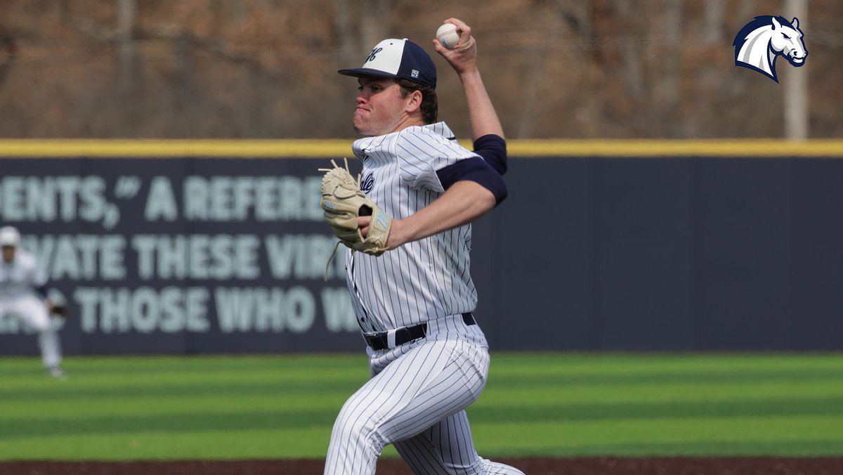 HCChargers's tweet photo. Led by Hillsdale's first nine-inning complete game victory on the mound since 2019 by Tommy MacLean, @HillsdaleBasebl split a pair of low-scoring, hotly-contested games with visiting Malone on Saturday. #ChargeOn 
Recap: https://t.co/zfSomZx8U7 https://t.co/vLaL3FsxTv