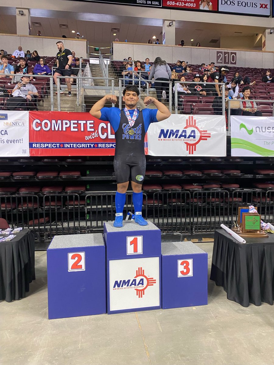 Congrats Leo Tarango! First Powerlifting State Champ of the day!