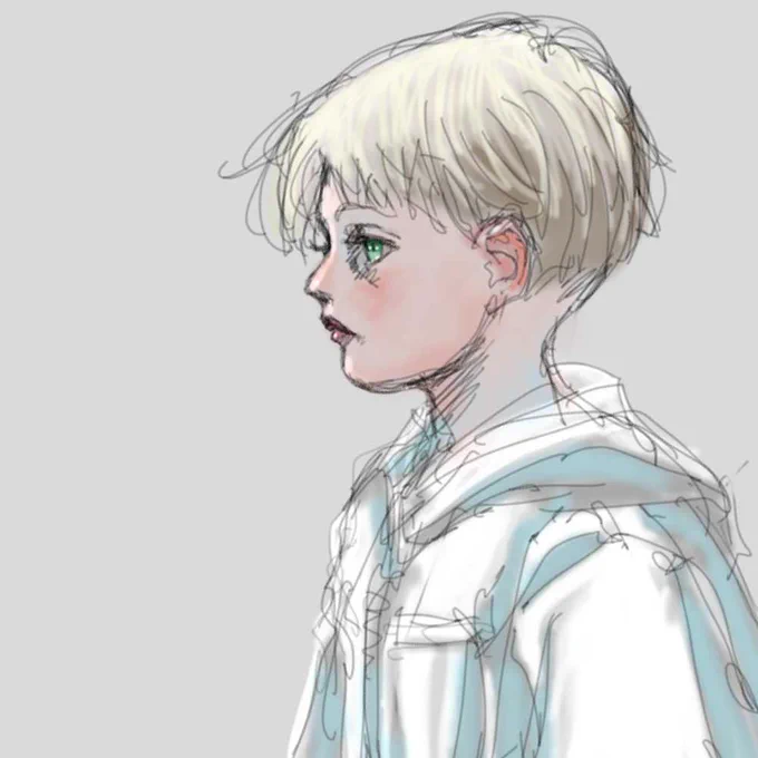 A study of face耳は血管が透けて見えるのか結構赤い。 