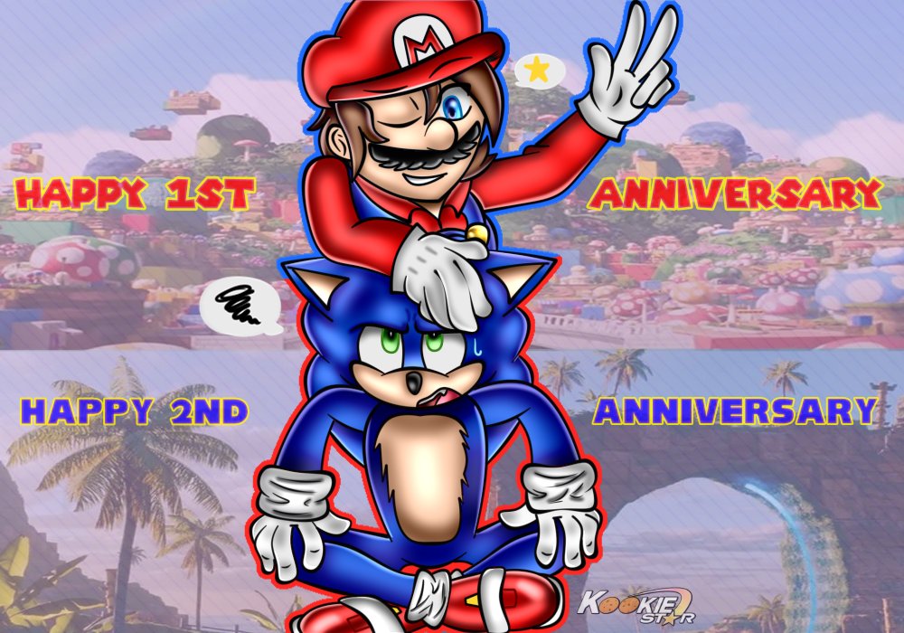 Kookie_Doodles's tweet photo. Happy Anniversary to both Movie Mario and Movie Sonic 💜✨✨✨
#MovieTeamMarionic #TeamMarionic #SuperMarioBrosMovie #SonicMovie2 #SonicTheHedgehog #SuperMarioBros https://t.co/dgFGgGUHYn