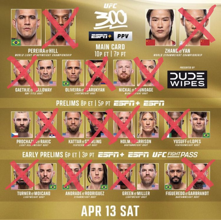 #FightPicks for #UFC300 ! LETS GOO!