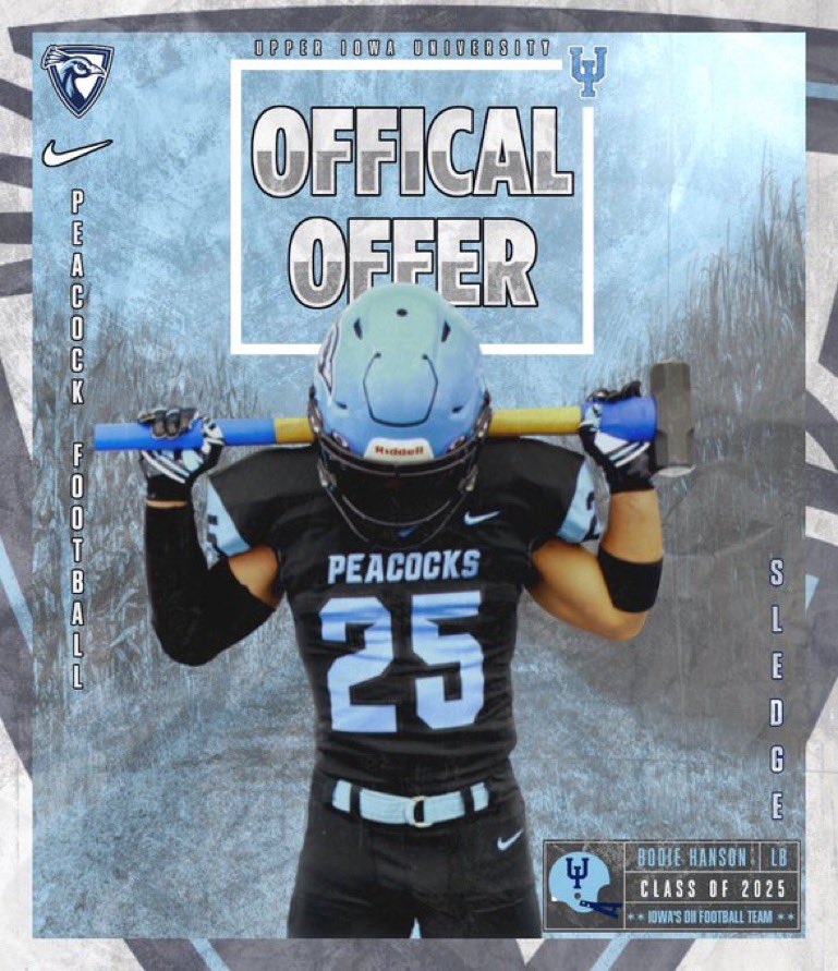After a great Junior Day @Upper_Iowa_FB and a talk with @Coach_Hoskins I’m excited to announce I’ve received my 1st offer from Upper Iowa University! @CoachParling