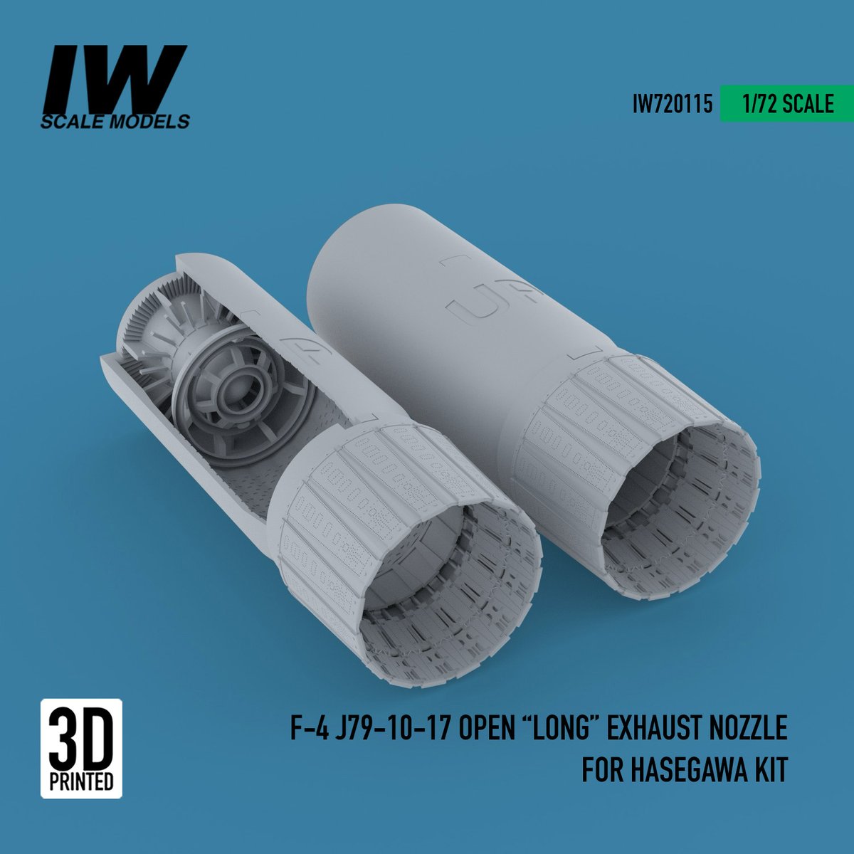iwscalemodels's tweet photo. F-4 J79-10-17 "Long" Exhaust Nozzle For Hasegawa Kit (1/72). Now available on our @cults3d
profile.  
For printed physical copies email iwscalemodels@gmail.com for pricing and shipping info (U.S. only). Payments via Paypal. #f4phantom2 #scalemodelling #scalemodels https://t.co/Kdkd7R6WY2