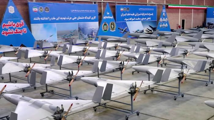 Several hundreds of Shahed Kamikaze Drones have been launched by Iran 🇮🇷 toward Israel 🇮🇱 Both US and Israeli war planes are intercepting the Shahed drones, and over 100 drones were intercepted outside of Israel It’s the largest kamikaze drone attack in the history of the world