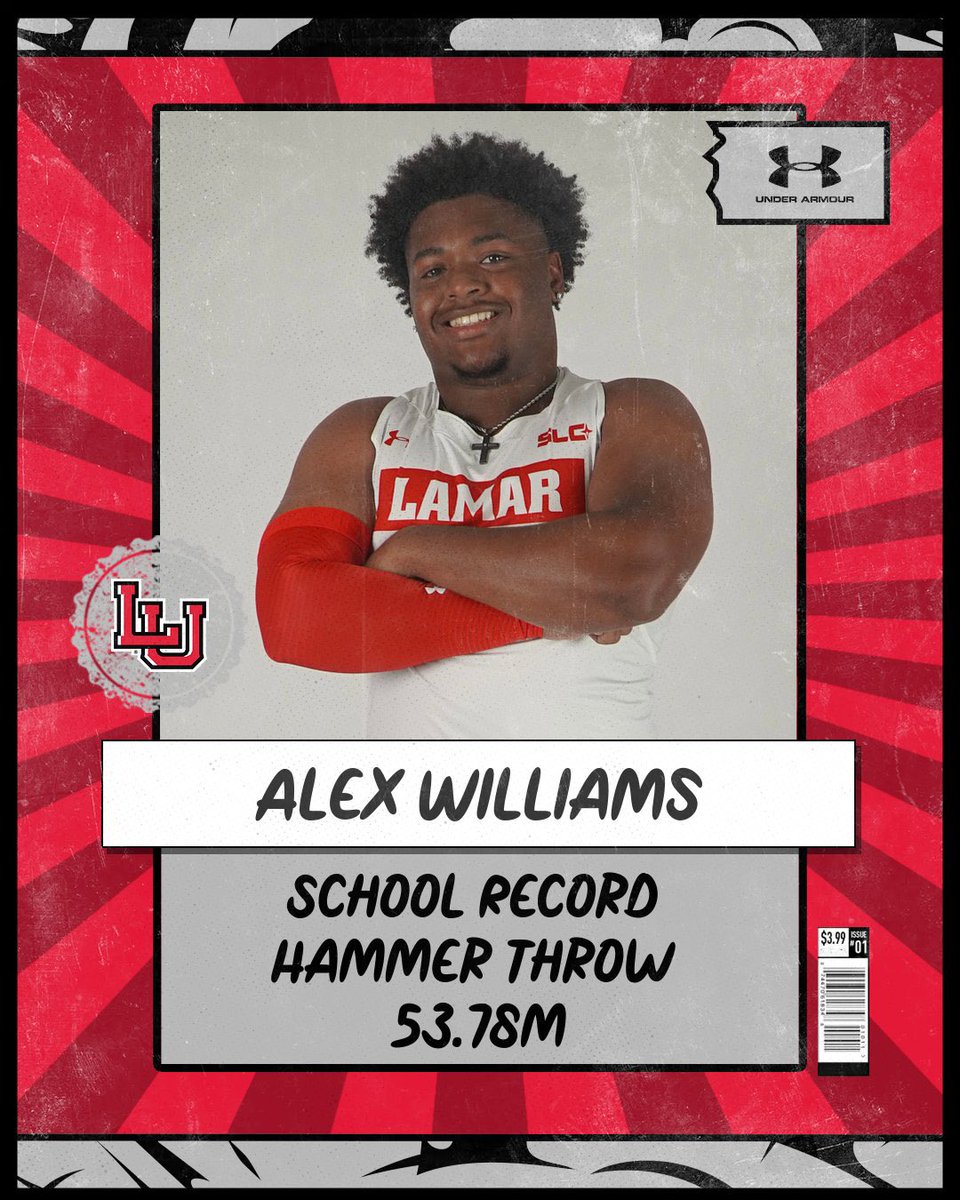 LamarXCTF's tweet photo. Big day for the big dawgs 😤🦾 the Cardinals place 3 in the top 12 of the men’s hammer throw competition, with the 3 best throws in school history! @_Alexwilliams3 led the way (53.78m), followed by @CalvinMason53 (50.37m) &amp; Anthony Oliver (46.85m).

#DefendTheNest #PeckEm 🔴⚫️⚪️ https://t.co/0RNHyYigY6
