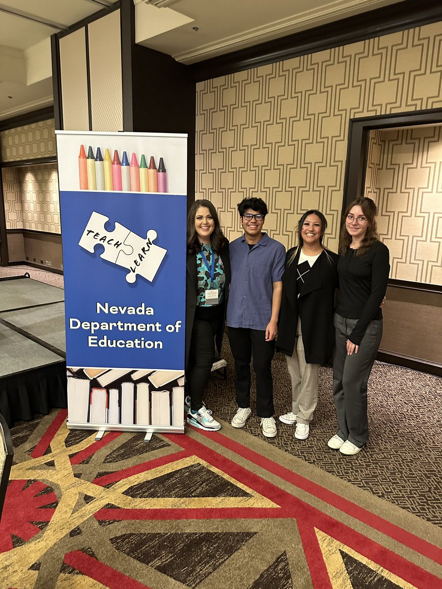 mrspencilstick's tweet photo. I had the distinguished honor of presenting  @ The Future of Learning NV conference w/@NvstateED &amp; @NVportrait ambassadors, alongside my students. Dreaming &amp; putting into action the NV portrait— highlighting student voices &amp; educator voices. We don’t have to—we get to. #NVSTOY24 https://t.co/6SDpE9xgoX