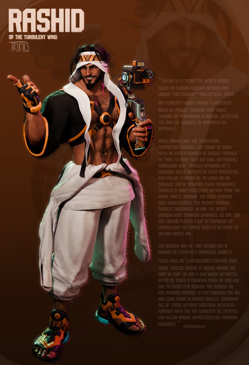 RASHID OF THE TURBULENT WIND! Finally a render after a while 🌪️ ---------------- #StreetFighter #StreetFighter6 #SF6 #SF6_Rashid