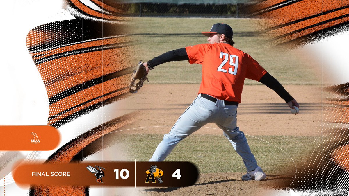 Kalamazoo evens the series and split the doubleheader with a 10-4 victory. The two teams will finish the series tomorrow with a single game in Adrian.🐝⚾️ #d3baseball