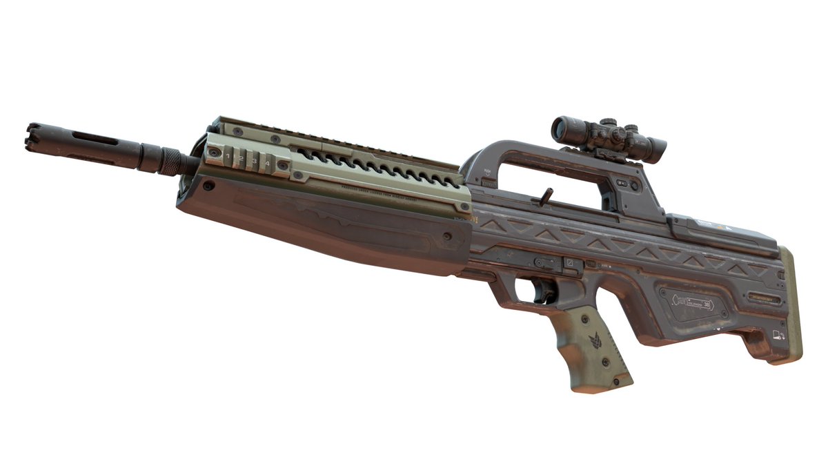ardentprayed's tweet photo. Concept Render for a weapon made by me. The MA85 Assault Rifle is an Assault Rifle chambered in M634 9.5 x 40mm SAP.

The weapon is based off the L85, A British service rifle, and a weapon featured in concept art for Halo 3 which will be attached in the comments.

Enjoy! https://t.co/UvhLXYxKvn