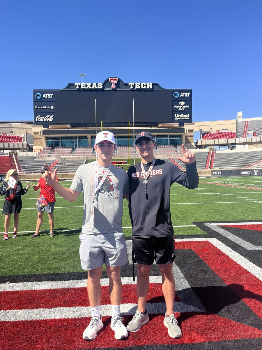 Thanks to @JoeyMcGuireTTU @CoachKennyPerry & @CoachSchov for a great 2 day visit. Enjoyed learning more about @TexasTechFB Excited to be back in June. #GunsUp @DawsonEagleFB @DawsonHighSchl @RecruitTheNest @hershbrothersk1 @HKA_Tanalski @Chris_Sailer
