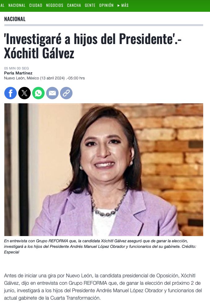 - @XochitlGalvez declara la guerra a @lopezobrador_ ....