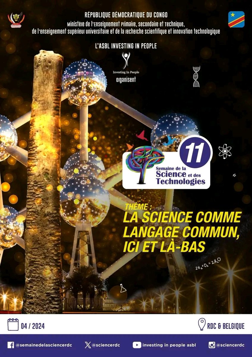 GdonMbenga's tweet photo. J'ai eu le plaisir de participer aux deux journées de "Village des sciences" organisées dans le cadre de la 11e édition de la Semaine de la Science et des Technologies à Kinshasa sous le thème : "La science comme langage commun ici et là-bas".
#SST11 #RDC @ScienceRDC https://t.co/8QnOEsAEDO
