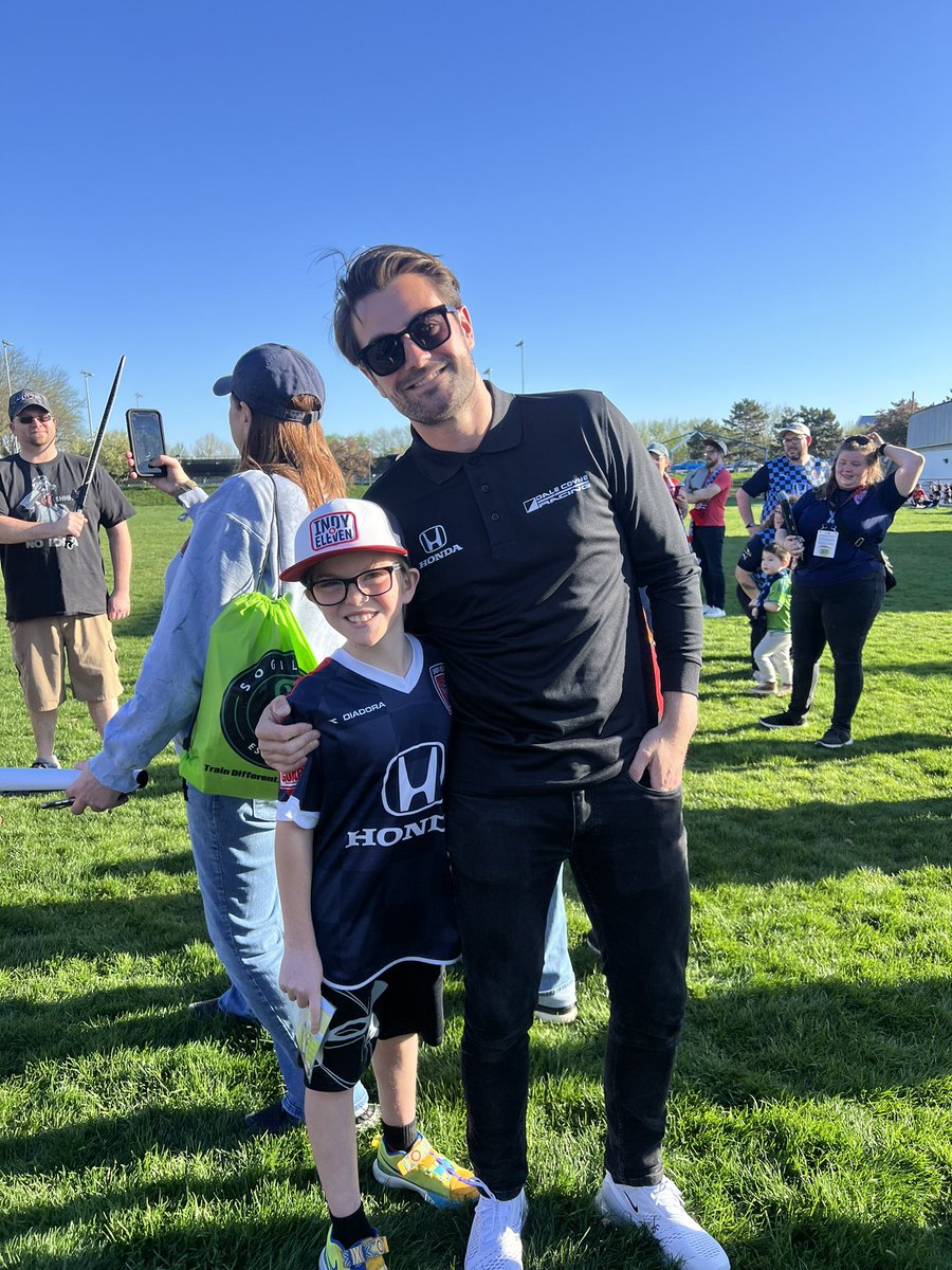 CoJo617's tweet photo. Thanks @jack_harvey93 for the pic w Cam.  2024 will be his 1st 500 and 30 years for me and we’ll be rooting for for ya all month. https://t.co/3MDRhJyWG4