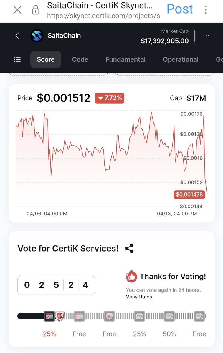 #SaitaChain #Certik #Audit 
#Vote4SaitaChain #Vote4SaitaChain 
#Vote4SaitaChain #Vote4SaitaChain 
#Vote4SaitaChain #Vote4SaitaChain