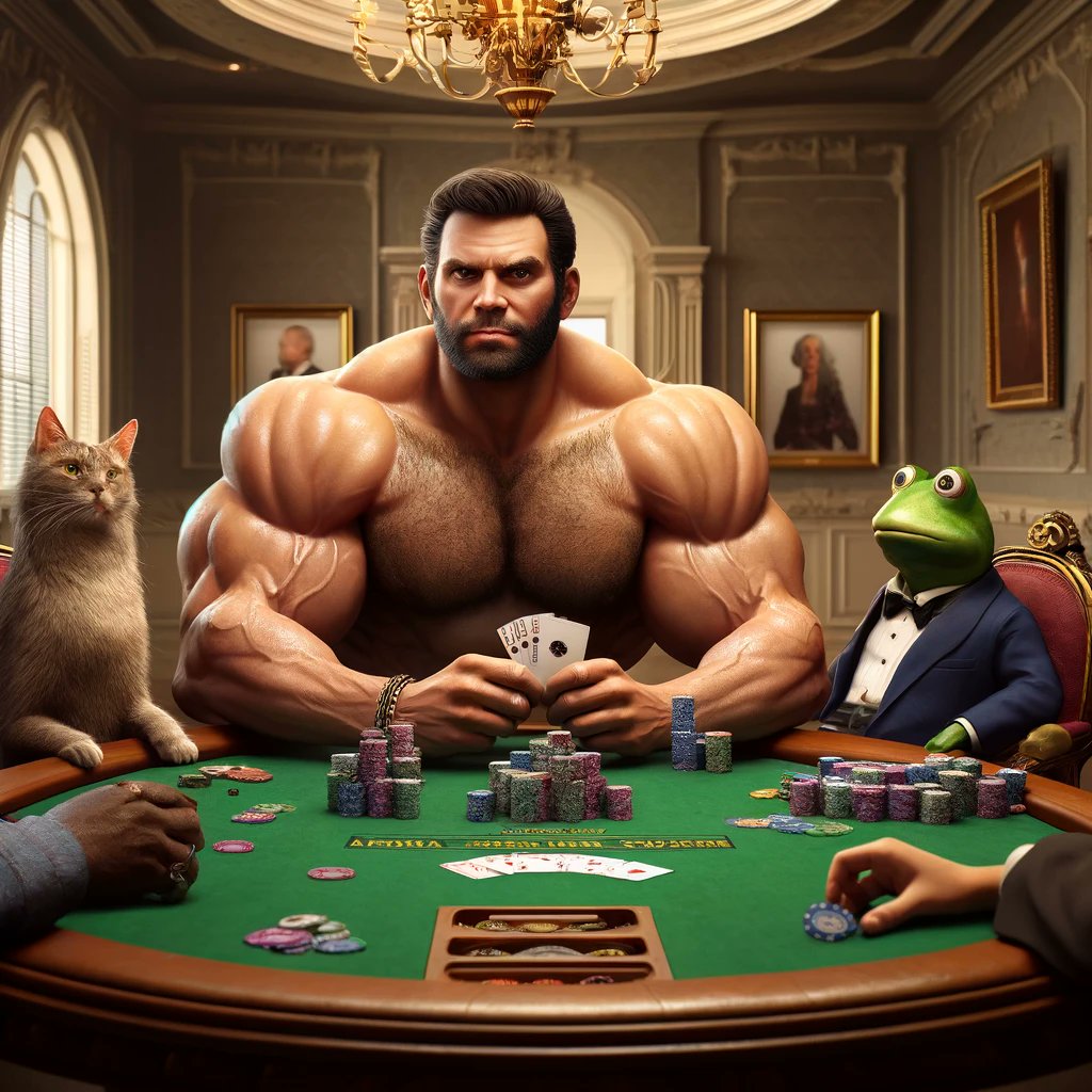 AlphaChadToken's tweet image. Why don&apos;t 🐈 🐶 🐸 ever play poker with Alpha Chad?  Because they know he always has the royal flush and they&apos;re just playing with Monopoly money! #KingOfCrypto #AlphaChad 👑🔥