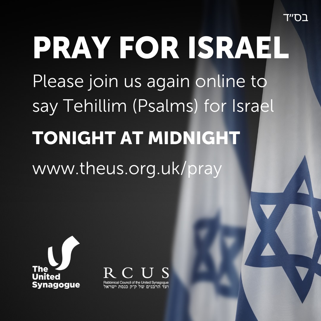 UnitedSynagogue's tweet photo. Join us online at midnight to pray for Israel: https://t.co/WrDFGfXnhw https://t.co/WAhn2cU8M6