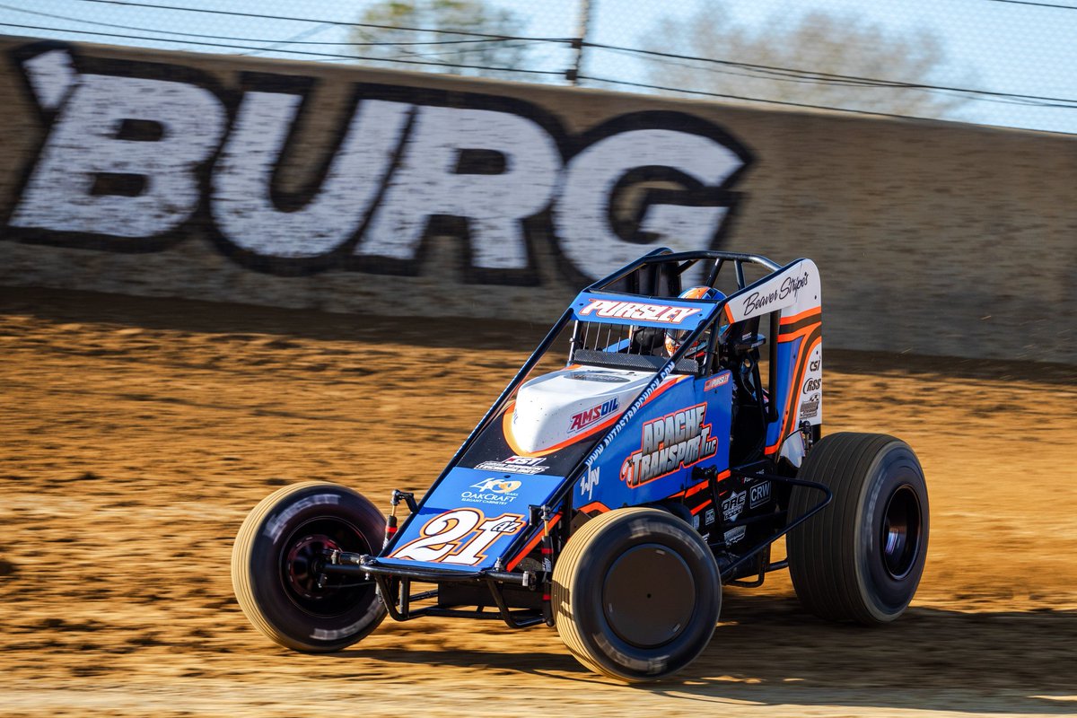 USAC sprint cars at the Burg! Daison Pursley sets fast time.