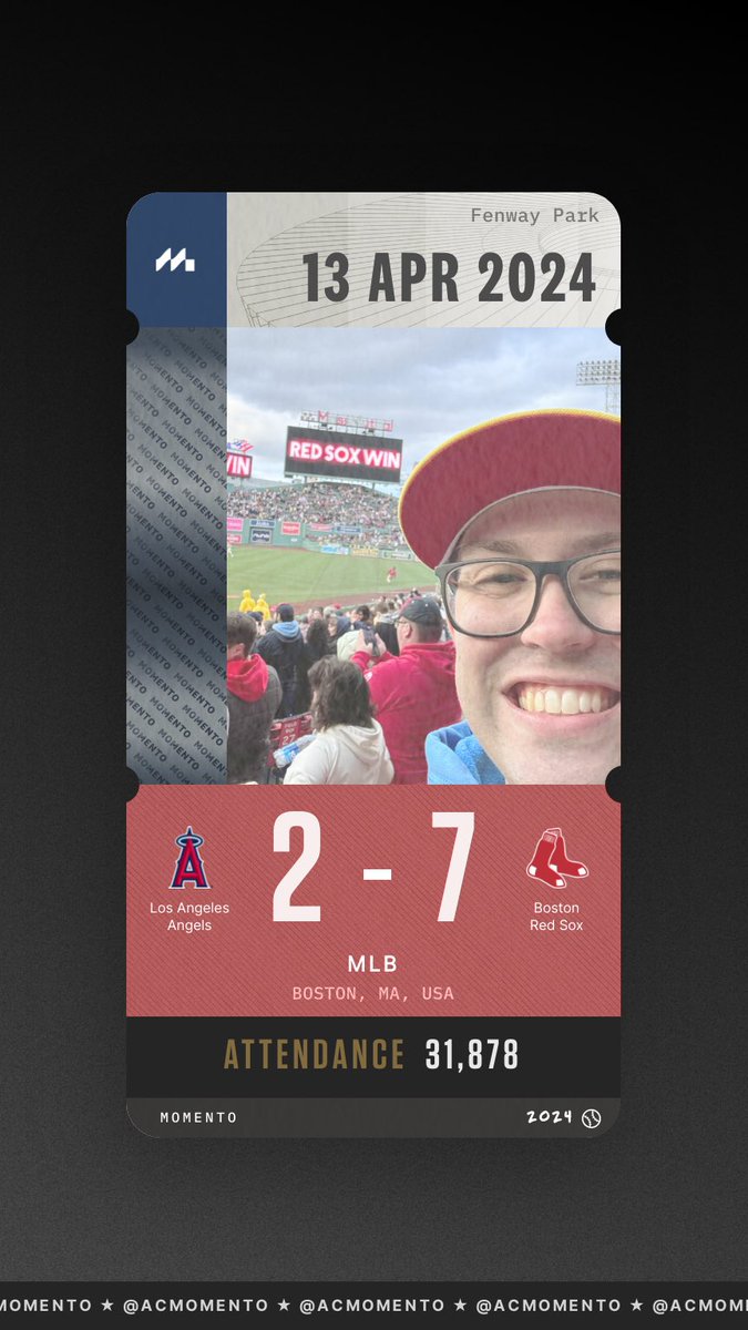 Hey that’s more like it! First win at home this season after dropping the first four. All is well at Fenway. I just added a new Momento on the @ACMomento app. m.acmomento.com/mo/nW0rY2w0ljY…