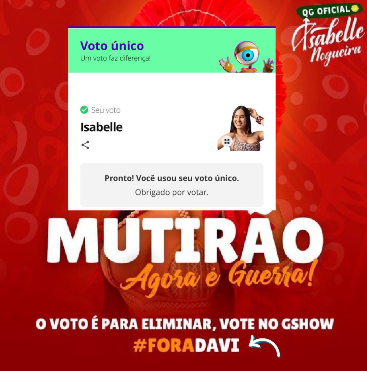 @gleicidamasceno #ForaIsabelle  com força