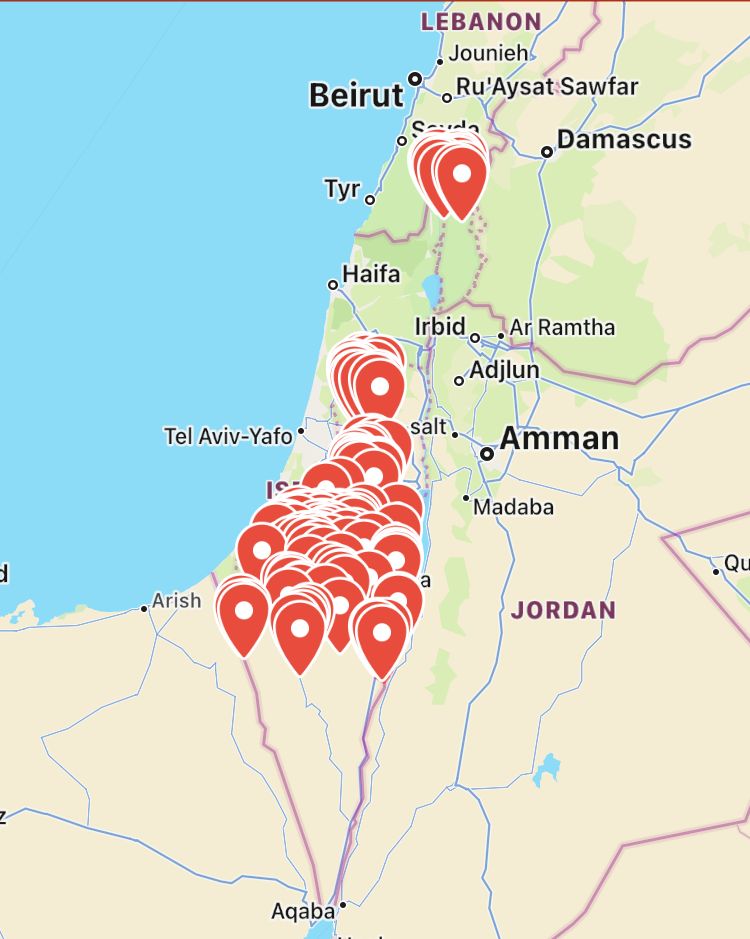 🚨#BREAKING: Red Alert sirens are activated across southern #Israel, #Jerusalem area and northern Israel after the Iranian regime fired multiple rockets and drones towards Israel. This is a developing story. #IsraelUnderAttack Via Tzofar app