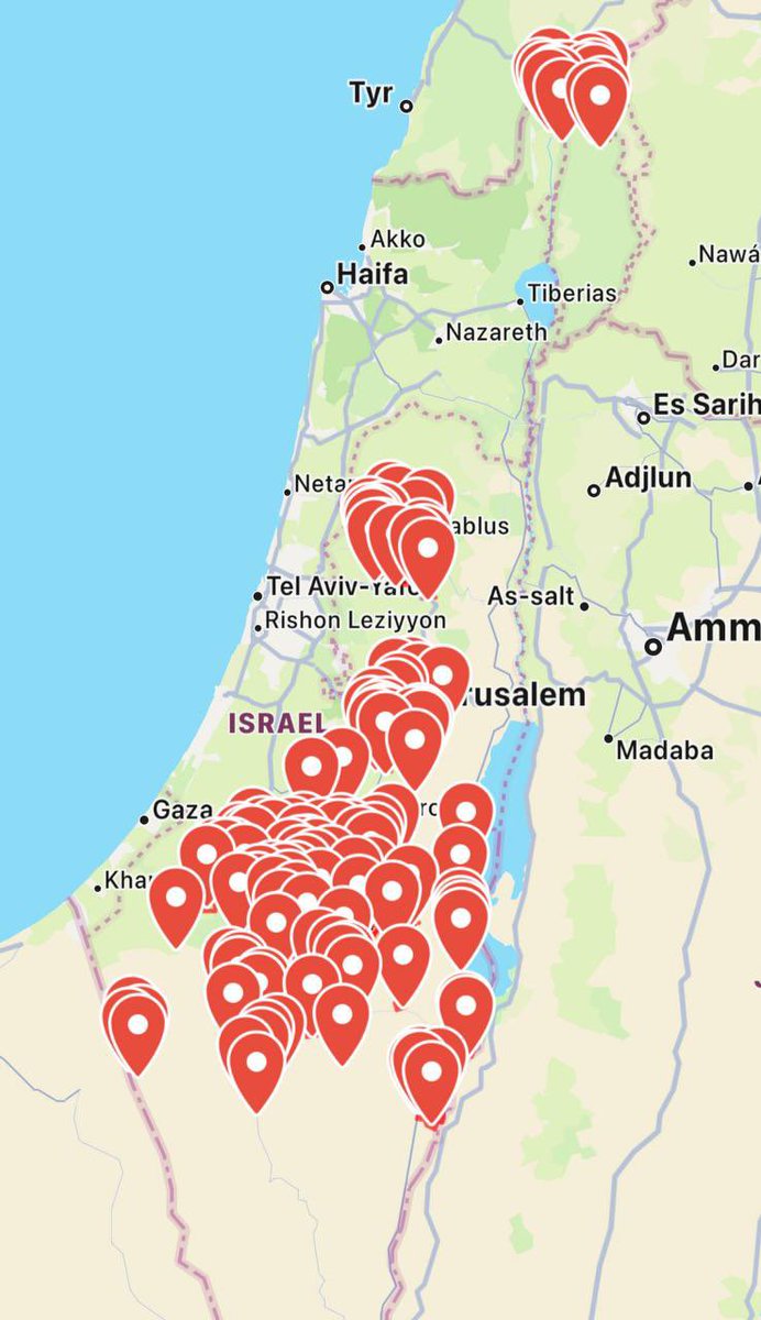 MASSIVE AMOUNT OF Red alerts now springing up across Israel. Israel has alerted the residents around Dimona, which houses Israel's Shimon Perez Nuclear Power Station, to remain close to bomb shelters.