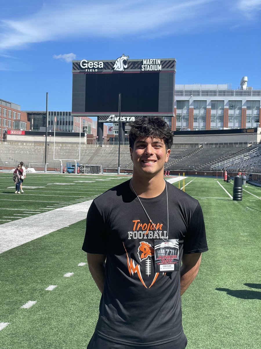TyrasBlake's tweet photo. Had a fun day at WSU Junior Day ⁦@WSUCougarFB⁩ ⁦@WhitworthN⁩ ⁦@CoachDickert⁩ https://t.co/35oqHGGDAa