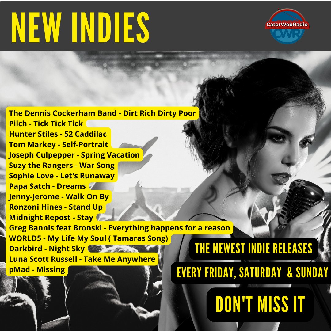 Catorweb radio (@catorwebradio) on Twitter photo #NowPlaying #NewIndies
#TheDennisCockerhamBand
#Pilch
#HunterStiles
<a href="/theTomMarkey/">Tom Markey</a>
#JosephCulpepper
#SuzytheRangers
#SophieLove
#GregBannis
@papasatchrts
<a href="/ronzonihines/">Ronzoni Hines</a>
#MidnightRepost
<a href="/World5music/">♫ WORLD5 ♫ 🇺🇸</a>
<a href="/darkbirdband/">darkbirdband</a>
<a href="/lunascottrussel/">Luna Scott Russell</a>
<a href="/pmadtheband/">pMad</a> #NowPlaying #NewIndies
#TheDennisCockerhamBand
#Pilch
#HunterStiles
<a href="/theTomMarkey/">Tom Markey</a>
#JosephCulpepper
#SuzytheRangers
#SophieLove
#GregBannis
@papasatchrts
<a href="/ronzonihines/">Ronzoni Hines</a>
#MidnightRepost
<a href="/World5music/">♫ WORLD5 ♫ 🇺🇸</a>
<a href="/darkbirdband/">darkbirdband</a>
<a href="/lunascottrussel/">Luna Scott Russell</a>
<a href="/pmadtheband/">pMad</a>